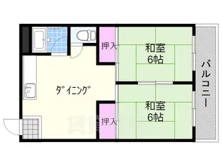 第二住吉苑【2302号室】の間取り