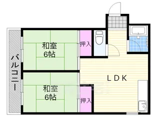 第二住吉苑【2306号室】の間取り
