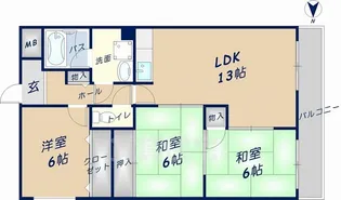 コートヴィレッジ清水【2階】の間取り