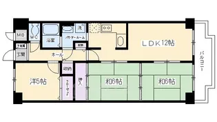 グランドハイツ洛南【3階】の間取り