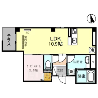 レジデンス京都洛央【1階】の間取り