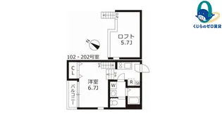 ハーモニーテラスケー【102【初期安CP】号室】の間取り