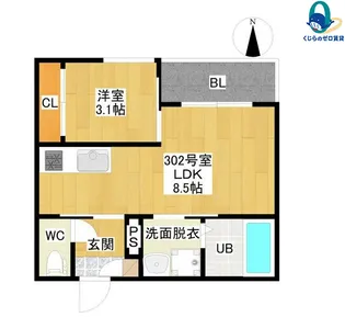 愛知県名古屋市西区則武新町2丁目【アパート】の間取り