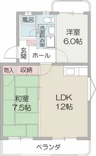カーサカジマII【1階】の間取り