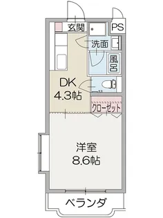 丘の上のマンション【3階】の間取り