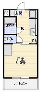 1DKの間取り画像