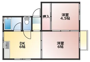 ひまわりアパート【201号室】の間取り