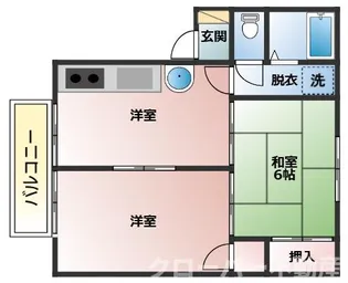 2DKの間取り画像