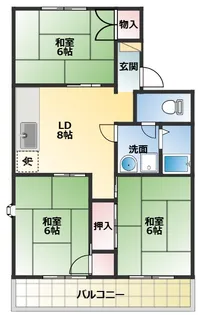 サンハイツ宮川A【102号室】の間取り