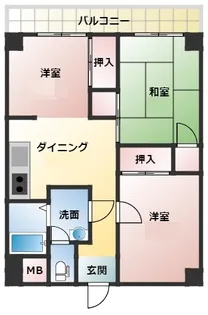 幸町ハイツ【401号室】の間取り