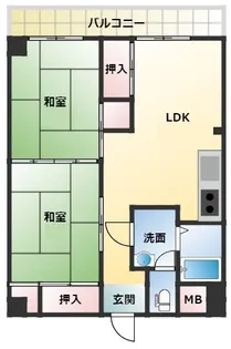 幸町ハイツ【402号室】の間取り