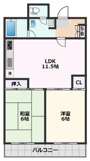 千里ピュアーライフ【6階】の間取り