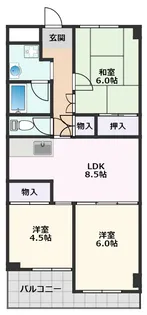 旭シックスマンション【601号室】の間取り