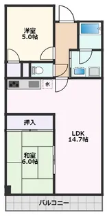 千里ピュアーライフ【6階】の間取り