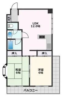 2LDKの間取り画像