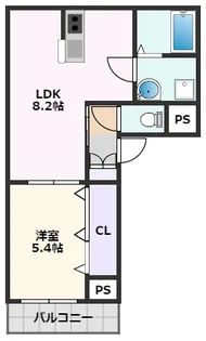 クレインコート鶴野【2階】の間取り
