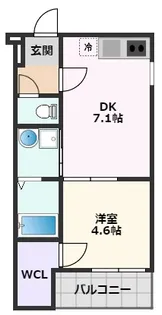 フジパレス摂津香露園【1階】の間取り