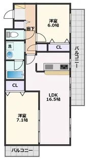 第8レジデンスオクノ藤が丘【3階】の間取り
