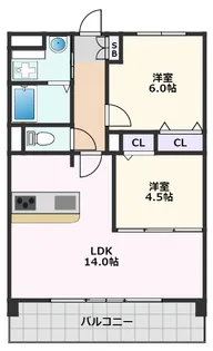 ソシア千里丘【2階】の間取り