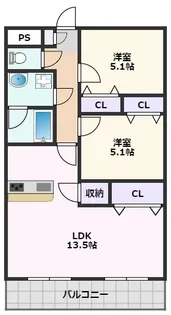 アビタシオン別府【4階】の間取り