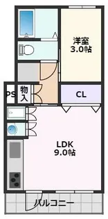 ハコス摂【3階】の間取り