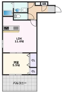 アークハイム吹田山手【1階】の間取り