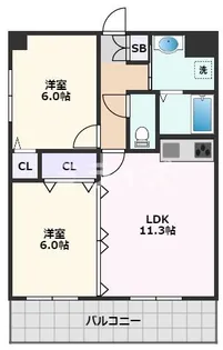 Sフルール千里【1階】の間取り