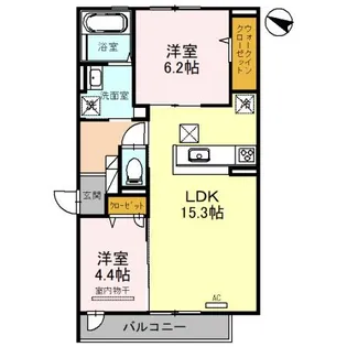 プレサージュ香音【1階】の間取り