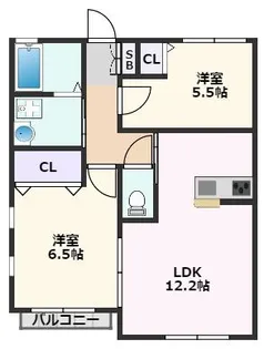 ピュアコート原町【2階】の間取り