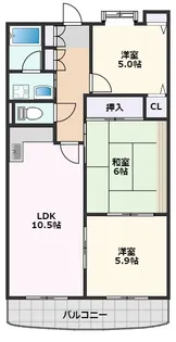 ステーションハイツ千里丘Ⅱ【5階】の間取り