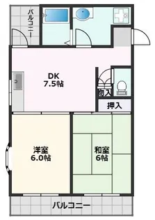 麻田レインボーハイツ【3階】の間取り