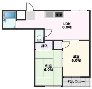 2LDKの間取り画像