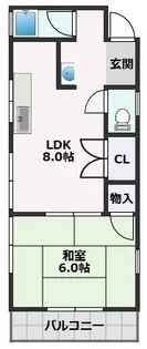 大阪府吹田市佐井寺1丁目【アパート】の間取り