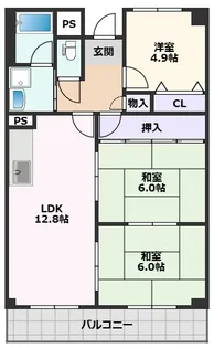 オークヴィラ上山手【4階】の間取り