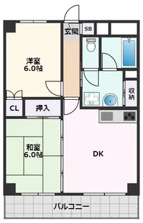 2DKの間取り画像