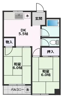 千里七尾マンション【5階】の間取り