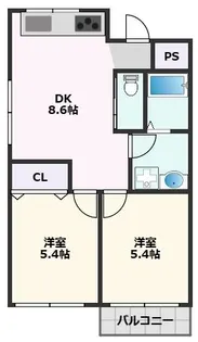 リッツオクノ【1階】の間取り