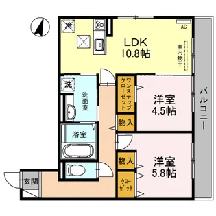 レコルトエピ千里丘東【2階】の間取り