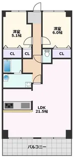 アドリーム千里丘【1階】の間取り