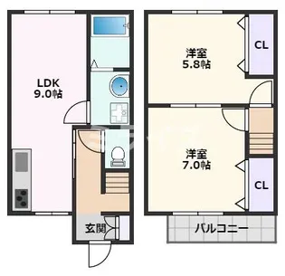 メゾネットKの間取り