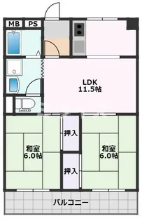 第2三宅コーポ【302号室】の間取り