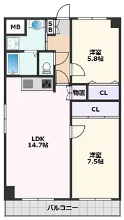 アルバ摂津【1階】の間取り
