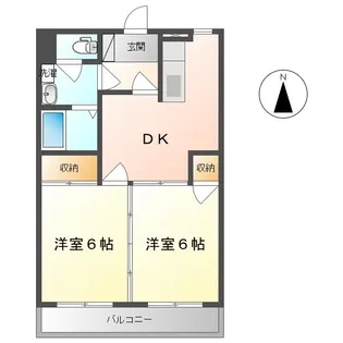 コーポラス白坂【201号室】の間取り