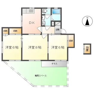 セゾンピュア八島 A【102号室】の間取り