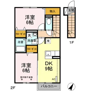 リバークレスト Ⅱ【2階】の間取り