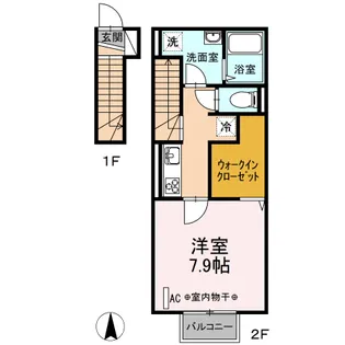 D−room小倉寺 A【2階】の間取り