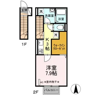 D−room小倉寺 A【2階】の間取り