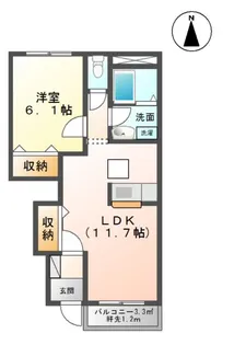 オレンジコート【1階】の間取り