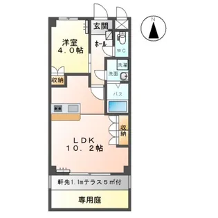 コンフィード原島【1階】の間取り