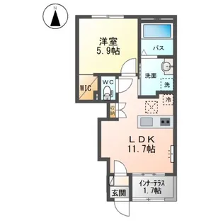 瀬上町壱丁田新築アパート【1階】の間取り